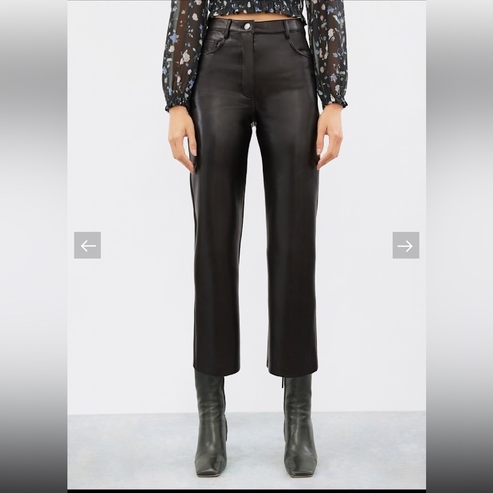NWT Wilfred Melina Cropped Leather Black Pants - Picture 5 of 11